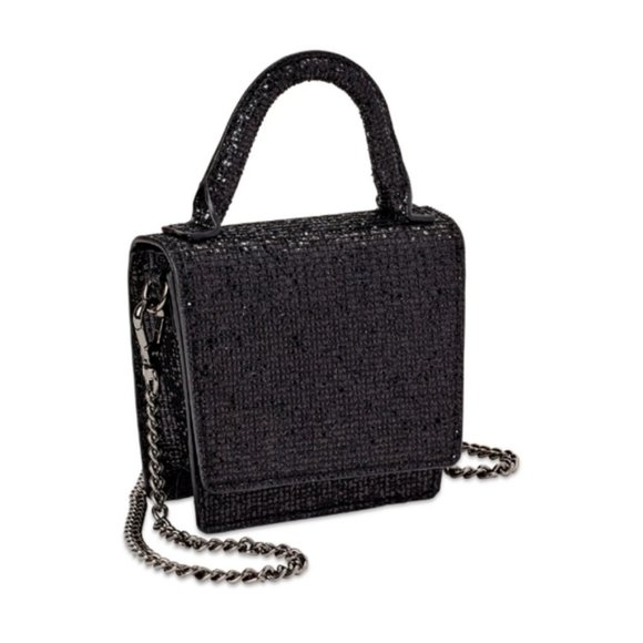 Women's Medium Black Sequined Cardigan Sweater Plus New Sequined Purse - Picture 5 of 13